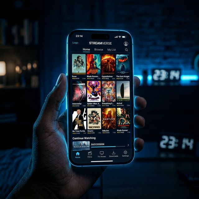 MovieBox app running on Android phone showing HD movie streaming
